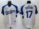Men's Los Angeles Dodgers #17 Shohei Ohtani White Stitched Baseball Jersey