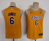 NBA Los Angeles Lakers #6 James Yellow Youth  Nike Jersey