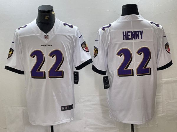 Men's Baltimore Ravens #22 Henry White Vapor Untouchable Limited Jersey