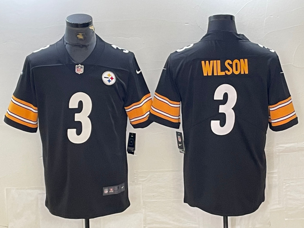 Men's Pittsburgh Steelers #3 Russell Wilson Black Vapor Untouchable Limited  Jersey