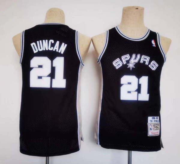 NBA San Antonio Spurs #21 Tim Duncan Black Youth Jersey