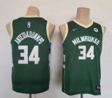 NBA Milwaukee Buck #34 Giannis Antetokounmpo Green Youth Jersey