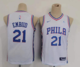 Philadelphia 76ers #21 Joel Embiid White Youth Nike Jersey