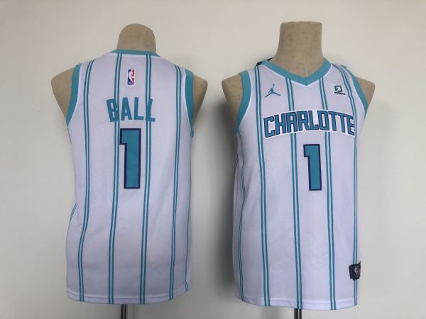 NBA Charlotte Hornets #1 LaMelo Ball White Youth  Nike Jersey