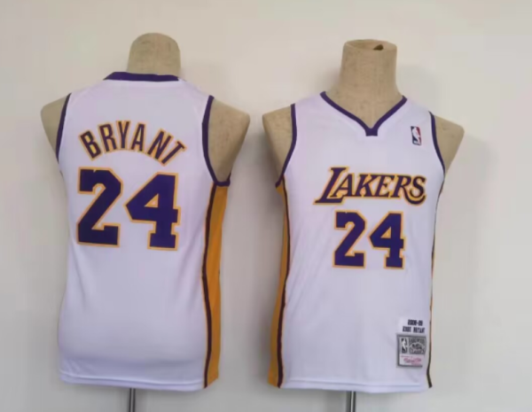 NBA Los Angeles Lakers #24 Bryant White Throwback Youth Jersey