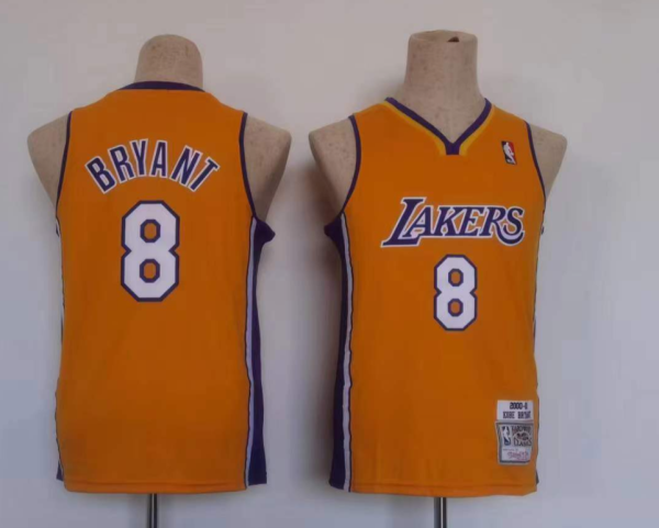 NBA Los Angeles Lakers #8  Bryant Yellow Throwback Youth Jersey