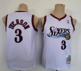 NBA Philadelphia 76ers #3 Iverson White Throwback Youth Jersey