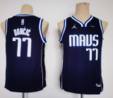 NBA Dallas Mavericks #77 Luka Doncic Navy Youth Jersey