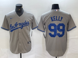 Men's Los Angeles Dodgers #99 Joe Kelly Gray Cool Base Limited Stitched Baseball Jersey