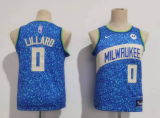 NBA Milwaukee Bucks #0 Damian Lillard 2022-23 Blue City Edition Jersey