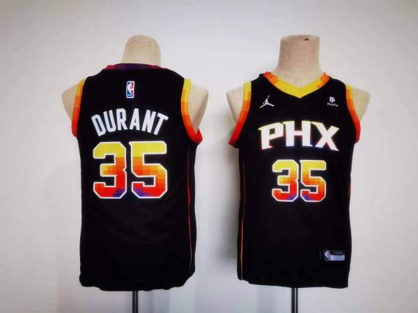 NBA Phoenix Suns #35 Kevin Durant Black 2022/23 Statement Edition Youth  Nike Jersey