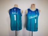 Copy NBA Charlotte Hornets #1 LaMelo Ball Blue Youth  Nike Jersey