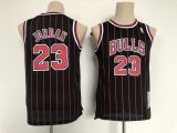 NBA Chicago Bulls #23 Jordan Black Strips Throwback Youth Jersey