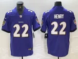 Men's Baltimore Ravens #22 Henry Purple Vapor Untouchable Limited Jersey