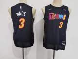 NBA Heat #22 Wade 2018-19 City Edition Black Youth  Nike Jersey