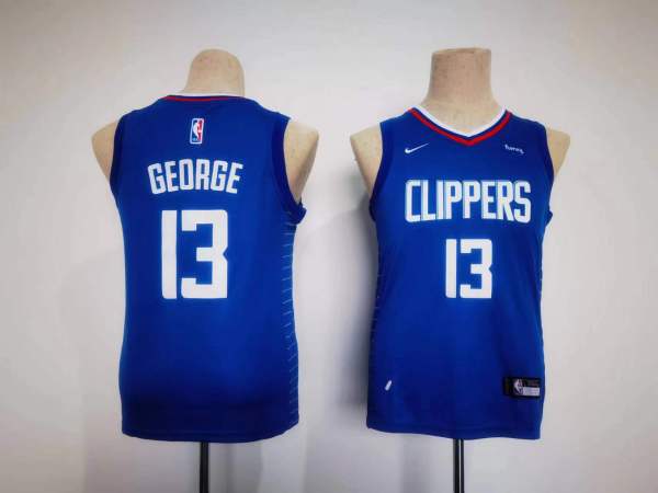 NBA Clippers13 Paul George Blue Youth  Nike Jersey