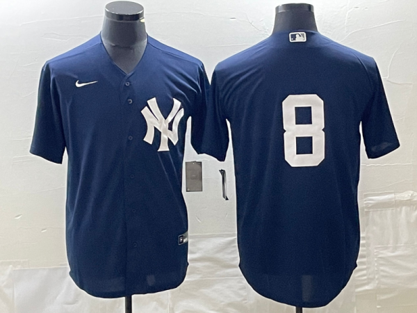 MLB New York Yankees #8 Yogi Berra Navy Game Nike Jersey