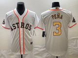 Men's Houston Astros #3 Jeremy Peña White Game Nike Jersey