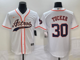 Men's Houston Astros #30 Kyle Tucker Gray With Patch Cool Base Stitched Baseball Jersey