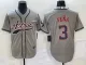 Men's Houston Astros #3 Jeremy Peña Gray With Patch Cool Base Stitched Baseball Jersey