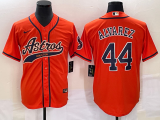 MLB Houston Astros #44 Yordan Alvarez Orange Game Nike Jersey