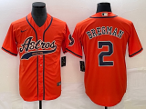 \Men's Houston Astros #2 Alex Bregman Orange With Patch Cool Base Stitched Baseball Jersey