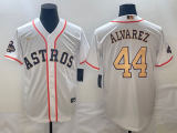 Men's Houston Astros #30 Kyle Tucker White 2023 Gold Collection With World Serise Jersey