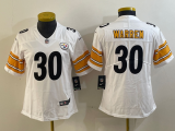 Women Pittsburgh Steelers #30 Jaylen Warren White Vapor Untouchable Limited Jersey