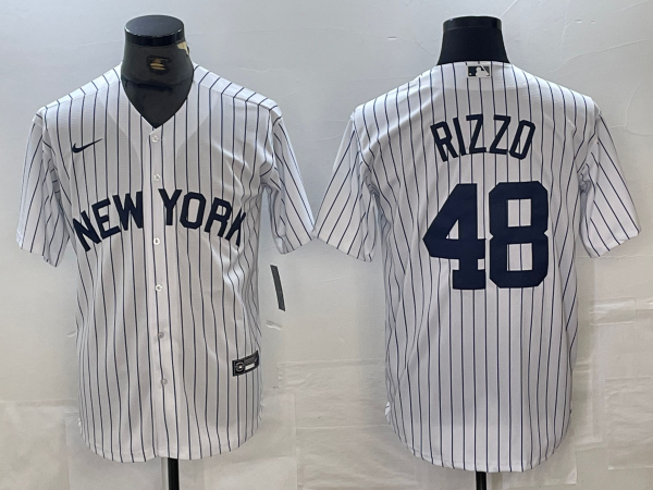 MLB New York Yankees #48 Rizzo White Game Nike Jersey