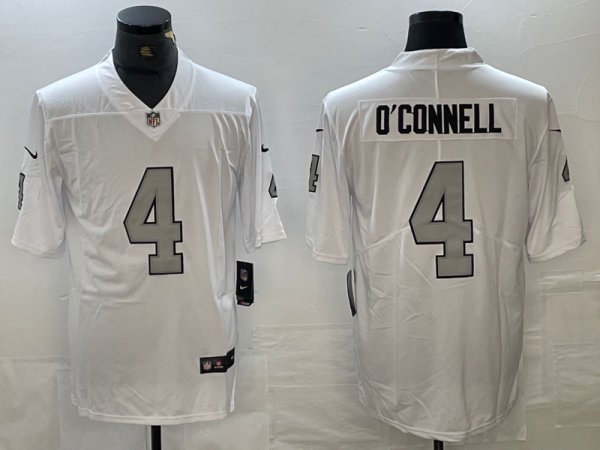 Men's Las Vegas Raiders #4 Aidan O'Connell White Color Rush Limited Jersey