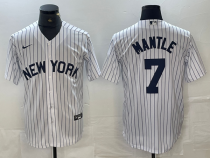 MLB New York Yankees #7 Mantle White Game Nike Jersey