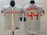 Men's Houston Astros #44 Yordan Alvarez White With 2022 World Serise Champions Patch Jersey