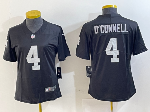 Women Las Vegas Raiders #4 Aidan O'Connell Black Vapor Untouchable Limited Jersey