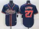 Men's Houston Astros #27 Jose Altuve Navy With Patch Cool Base Stitched Baseball Jersey