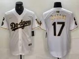 Men's Los Angeles Dodgers #17 Shohei Ohtani White Cool Base Stitched Baseball Jersey
