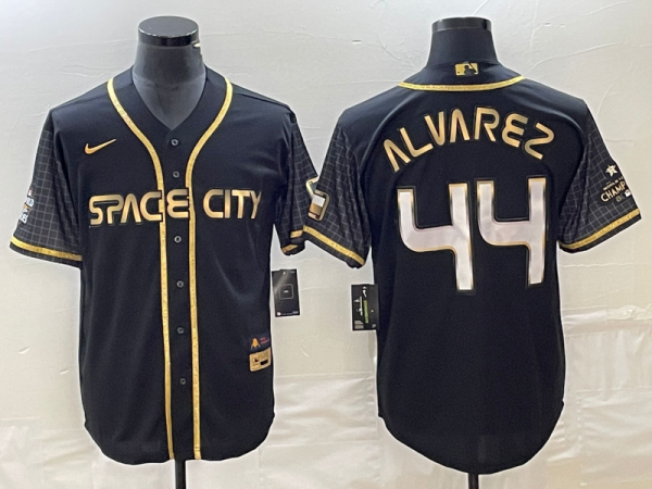 Men's Houston Astros #44 Yordan Alvarez Black City Connect Cool Base Stitched Jersey