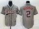 Men's Houston Astros #2 Alex Bregman Gray With Patch Cool Base Stitched Baseball Jersey