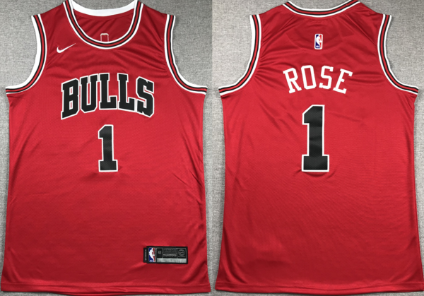 NBA Chicago Bulls #1 Nickname D-Rose Red Jersey