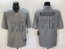 Men's Philadelphia Eagles #26 Saquon Barkley Gray Atmosphere Fashion Jersey