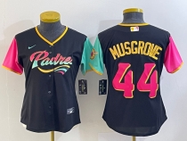 Women MLB San Diego Padres #44 Joe Musgrove Black 2022 City Connect Jersey