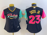 Women MLB San Diego Padres #23 Fernando Tatis Jr. Black 2022 City Connect Jersey