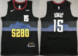 NBA Denver Nuggets #15 Nikola Jokic Black 2023 City Edition Stitched Basketball Jersey