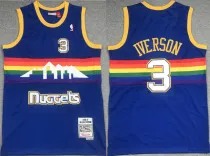 Adidas Denver Nuggets #3 Iverson Blue Throwback Jersey