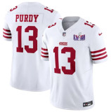 Men's San Francisco 49ers #13 Brock Purdy White 2024 F.U.S.E. Super Bowl LVIII Patch Vapor Jersey