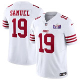 Men's San Francisco 49ers #19 Deebo Samuel White 2024 F.U.S.E. Super Bowl LVIII Patch Vapor Jersey