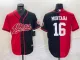 Men's San Francisco 49ers #16 Joe Montana Red/Black Split With Patch Stitch Jersey
