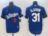 Men's Los Angeles Dodgers #31 Tyler Glasnow Blue City Connect Game Jersey