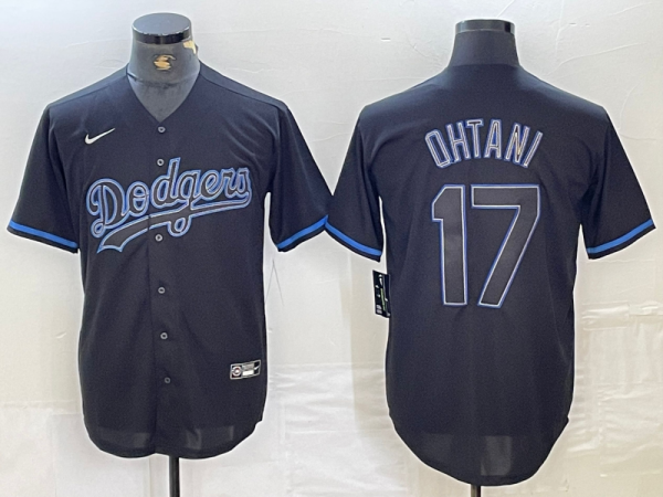 Men's Los Angeles Dodgers #17 Shohei Ohtani Black Game Jersey