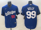Men's Los Angeles Dodgers #99 Joe Kelly Blue City Connect Game Jersey