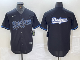 Men's Los Angeles Dodgers Black Blank Game Jersey